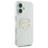 Guess iPhone 16 Plus - IML Heart - Σκληρή Θήκη με Πλαίσιο Σιλικόνης - Διάφανη - GUHCP16MHCHGSPT