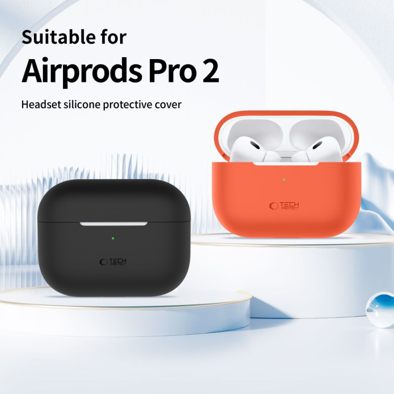 TECH-PROTECT AirPods Pro 1 / 2 Θήκη Σιλικόνης - Silicone - Neon Orange TECH-PROTECT AirPods Pro 1 / 2 Θήκη Σιλικόνης - Silicone - Neon Orange
