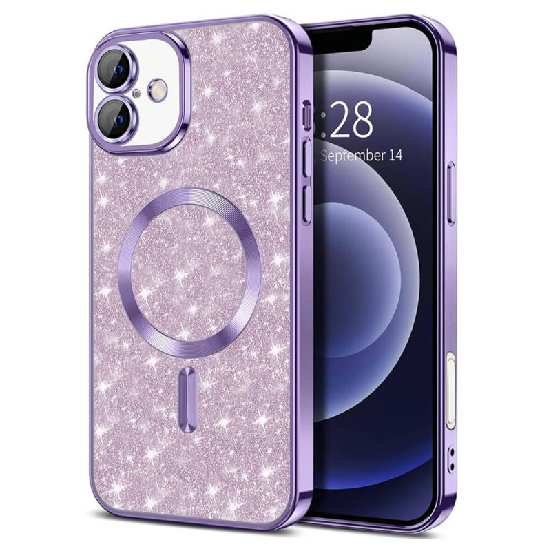 Techsuit iPhone 16 - Luxury Glitter MagSafe - Θήκη Σιλικόνης - Light Purple