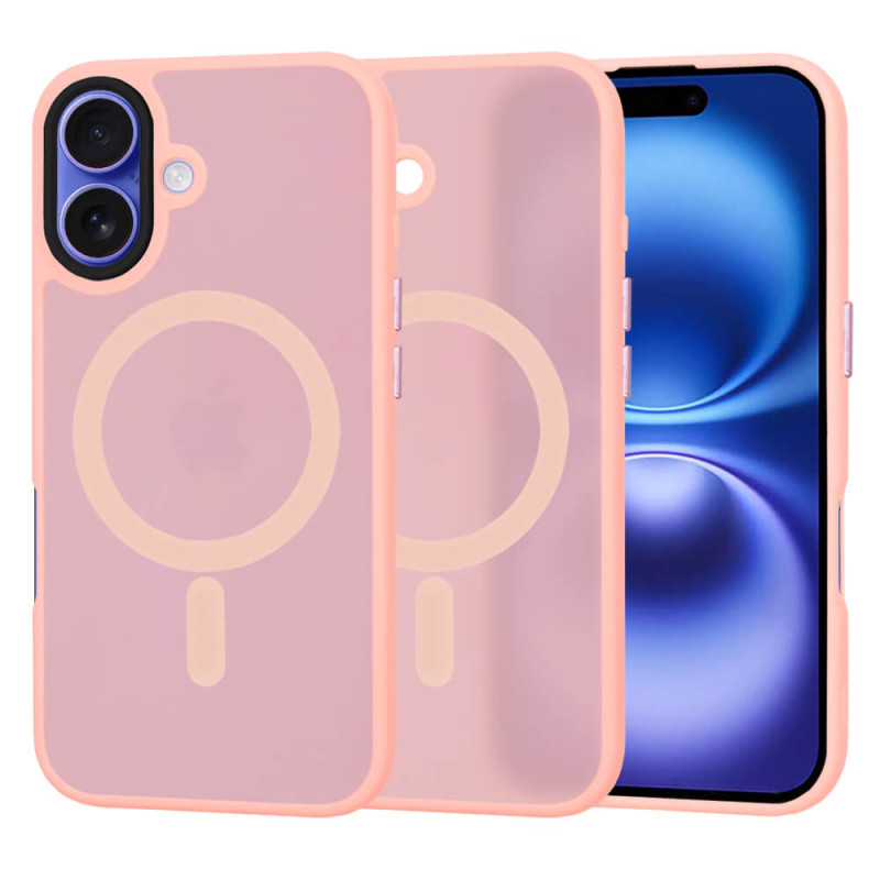 Techsuit iPhone 16 - HaloFrost Series MagSafe - Σκληρή Θήκη με Πλαίσιο Σιλικόνης - Pink