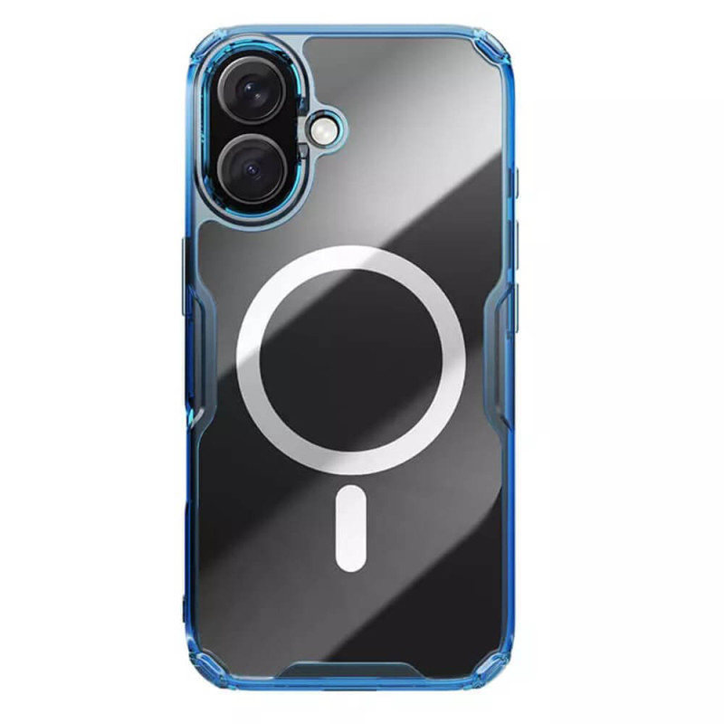Nillkin iPhone 16 Plus Nature Pro Magnetic - Σκληρή Θήκη με Πλαίσιο Σιλικόνης και MagSafe - Διάφανη / Blue