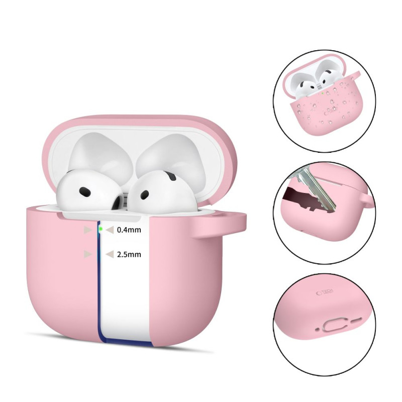 TECH-PROTECT AirPods 4 Θήκη Σιλικόνης - Silicone Hook - Dusty Pink TECH-PROTECT AirPods 4 Θήκη Σιλικόνης - Silicone Hook - Dusty Pink