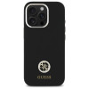 Guess iPhone 16 Pro Max - Silicone Logo Strass 4G - Σκληρή Θήκη με Πλαίσιο Σιλικόνης - Black - GUHCP16XM4DGPK
