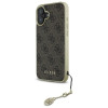 Guess iPhone 16 Plus - 4G Charms Collection - Θήκη με Επένδυση Συνθετικού Δέρματος - Brown - GUHCP16MGF4GBR