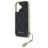 Guess iPhone 16 Plus - 4G Charms Collection - Θήκη με Επένδυση Συνθετικού Δέρματος - Black - GUHCP16MGF4GGR