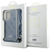 Guess iPhone 16 Pro Max - Crossbody Cord 4G Print - Σκληρή Θήκη με Πλαίσιο Σιλικόνης και Λουράκι - Blue - GUHCP16XHC4SEB