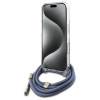 Guess iPhone 16 Pro Max - Crossbody Cord 4G Print - Σκληρή Θήκη με Πλαίσιο Σιλικόνης και Λουράκι - Blue - GUHCP16XHC4SEB