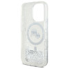 Karl Lagerfeld iPhone 16 Pro - Liquid Glitter Karl and Choupette Head MagSafe - Σκληρή Θήκη με Πλαίσιο Σιλικόνης - Διάφανη - KLHMP16LLGKCSGH