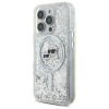Karl Lagerfeld iPhone 16 Pro - Liquid Glitter Karl and Choupette Head MagSafe - Σκληρή Θήκη με Πλαίσιο Σιλικόνης - Διάφανη - KLHMP16LLGKCSGH
