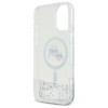 Karl Lagerfeld iPhone 16 Plus - Liquid Glitter Karl and Choupette Head MagSafe - Σκληρή Θήκη με Πλαίσιο Σιλικόνης - Διάφανη - KLHMP16MLGKCSGH