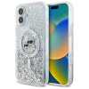 Karl Lagerfeld iPhone 16 Plus - Liquid Glitter Karl and Choupette Head MagSafe - Σκληρή Θήκη με Πλαίσιο Σιλικόνης - Διάφανη - KLHMP16MLGKCSGH