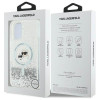 Karl Lagerfeld iPhone 16 Plus - Liquid Glitter Karl and Choupette Head MagSafe - Σκληρή Θήκη με Πλαίσιο Σιλικόνης - Διάφανη - KLHMP16MLGKCSGH