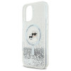 Karl Lagerfeld iPhone 16 Plus - Liquid Glitter Karl and Choupette Head MagSafe - Σκληρή Θήκη με Πλαίσιο Σιλικόνης - Διάφανη - KLHMP16MLGKCSGH
