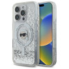 Karl Lagerfeld iPhone 16 Pro Max - Liquid Glitter Karl Head - MagSafe Σκληρή Θήκη με Πλαίσιο Σιλικόνης - Διάφανη - KLHMP16XLGKISGH