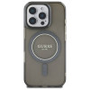 Guess iPhone 16 Pro Max - IML Glitter Circle - MagSafe Σκληρή Θήκη με Πλαίσιο Σιλικόνης - Black - GUHMP16XHFGEREK