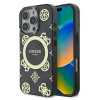 Guess iPhone 16 Pro Max - IML Peony On 4G Background MagSafe - Θήκη με Επένδυση Συνθετικού Δέρματος - Black - GUHMP16XH4PYEEK