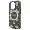 Guess iPhone 16 Pro Max - IML Peony On 4G Background MagSafe - Θήκη με Επένδυση Συνθετικού Δέρματος - Black - GUHMP16XH4PYEEK
