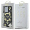 Guess iPhone 16 Pro Max - IML Peony On 4G Background MagSafe - Θήκη με Επένδυση Συνθετικού Δέρματος - Black - GUHMP16XH4PYEEK