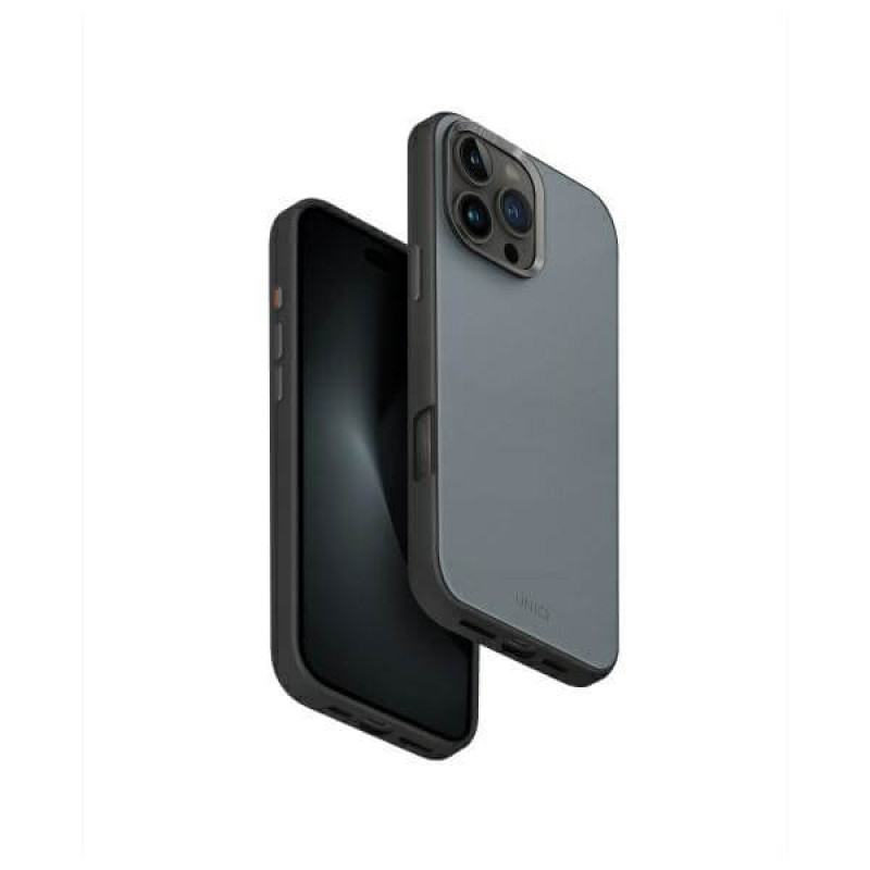 Uniq iPhone 16 Pro Max - Lyden DS - Σκληρή Θήκη με Επένδυση Συνθετικού Δέρματος και MagSafe - Washed Blue / Black