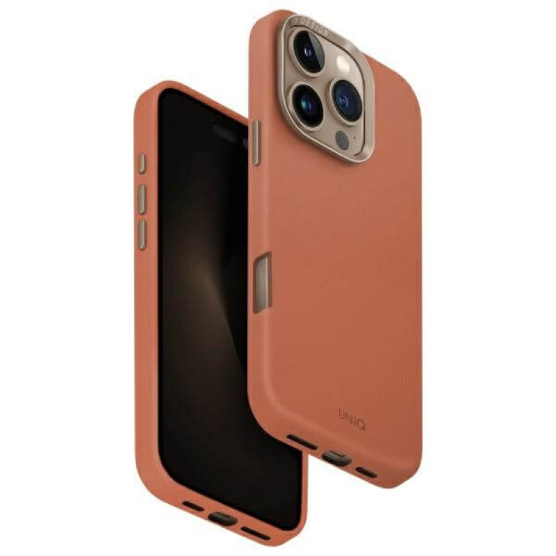 Uniq iPhone 16 Pro Max - Lyden MagClick - Σκληρή Θήκη με Επένδυση Συνθετικού Δέρματος και MagSafe - Terracotta