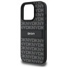 DKNY iPhone 16 Pro Max - Texture Pattern Tonal Stripe - Σκληρή Θήκη με Επένδυση Συνθετικού Δέρματος - Black