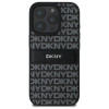 DKNY iPhone 16 Pro Max - Texture Pattern Tonal Stripe - Σκληρή Θήκη με Επένδυση Συνθετικού Δέρματος - Black