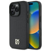 DKNY iPhone 16 Pro - Repeat Pattern Stack Logo MagSafe - Σκληρή Θήκη με Επένδυση Συνθετικού Δέρματος - Black
