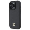 DKNY iPhone 16 Pro - Repeat Pattern Stack Logo MagSafe - Σκληρή Θήκη με Επένδυση Συνθετικού Δέρματος - Black