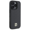 DKNY iPhone 16 Pro - Repeat Pattern Stack Logo MagSafe - Σκληρή Θήκη με Επένδυση Συνθετικού Δέρματος - Black