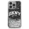DKNY iPhone 16 Pro Max - Liquid Glitter Arch Logo - Σκληρή Θήκη με Πλαίσιο Σιλικόνης - Black