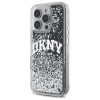 DKNY iPhone 16 Pro Max - Liquid Glitter Arch Logo - Σκληρή Θήκη με Πλαίσιο Σιλικόνης - Black