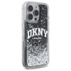 DKNY iPhone 16 Pro Max - Liquid Glitter Arch Logo - Σκληρή Θήκη με Πλαίσιο Σιλικόνης - Black