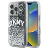 DKNY iPhone 16 Pro Max - Liquid Glitter Arch Logo - Σκληρή Θήκη με Πλαίσιο Σιλικόνης - Black