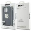 DKNY iPhone 16 Pro - Wrist Strap Stock Logo - Σκληρή Θήκη με Επένδυση Συνθετικού Δέρματος με Λουράκι - Black