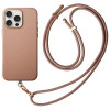 Uniq iPhone 16 Pro - Coehl Muse - Σκληρή Θήκη με Επένδυση Συνθετικού Δέρματος και Λουράκι - Dusty Nude