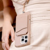 Uniq iPhone 16 Pro - Coehl Muse - Σκληρή Θήκη με Επένδυση Συνθετικού Δέρματος και Λουράκι - Dusty Nude