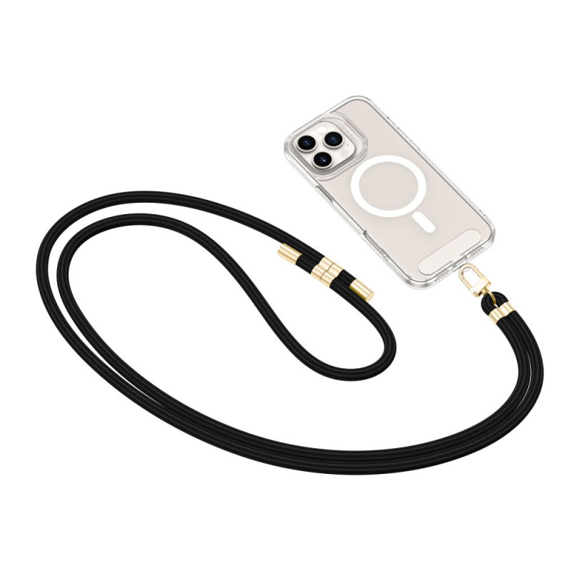 Tech-Protect C7S Rope CrossBody Strap - Universal Λουράκι για Θήκη Κινητού - Black / Gold Tech-Protect C7S Rope CrossBody Strap - Universal Λουράκι για Θήκη Κινητού - Black / Gold