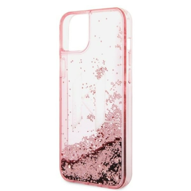 Karl Lagerfeld iPhone 14 Plus / 15 Plus - Liquid Glitter Big KL Σκληρή Θήκη με Πλαίσιο Σιλικόνης - Διάφανη / Pink - KLHCP14MLBKLCP Karl Lagerfeld iPhone 14 Plus / 15 Plus - Liquid Glitter Big KL Σκληρή Θήκη με Πλαίσιο Σιλικόνης - Διάφανη / Pink - KLHCP14MLBKLCP