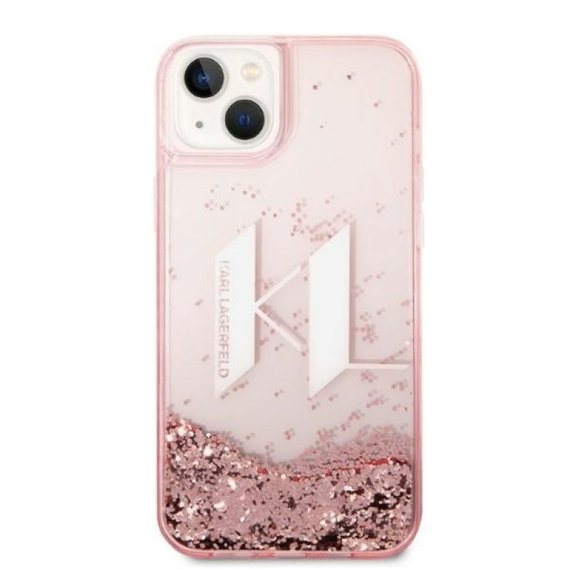 Karl Lagerfeld iPhone 14 Plus / 15 Plus - Liquid Glitter Big KL Σκληρή Θήκη με Πλαίσιο Σιλικόνης - Διάφανη / Pink - KLHCP14MLBKLCP Karl Lagerfeld iPhone 14 Plus / 15 Plus - Liquid Glitter Big KL Σκληρή Θήκη με Πλαίσιο Σιλικόνης - Διάφανη / Pink - KLHCP14MLBKLCP