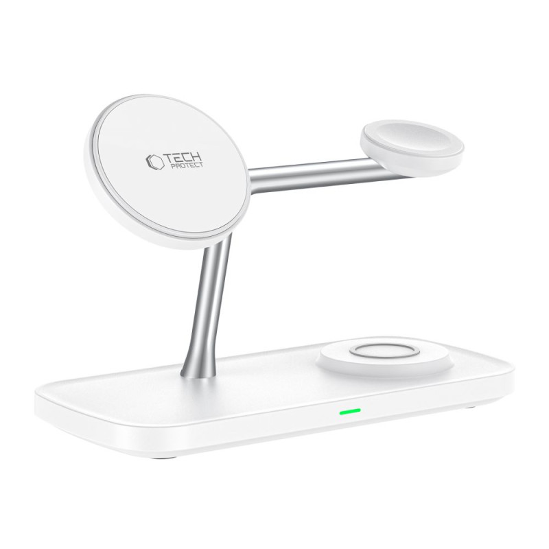 Tech-Protect QI15W-A45 3in1 Ασύρματος Μαγνητικός Φορτιστής MagSafe - White Tech-Protect QI15W-A45 3in1 Ασύρματος Μαγνητικός Φορτιστής MagSafe - White
