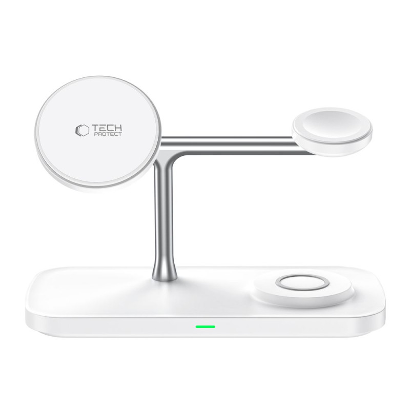 Tech-Protect QI15W-A45 3in1 Ασύρματος Μαγνητικός Φορτιστής MagSafe - White Tech-Protect QI15W-A45 3in1 Ασύρματος Μαγνητικός Φορτιστής MagSafe - White