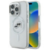 Karl Lagerfeld iPhone 16 Pro - IML Metal Karl and Choupette Head - Σκληρή Θήκη με Πλαίσιο Σιλικόνης και MagSafe - White - KLHMP16LHLSKCH