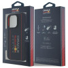 Red Bull iPhone 16 Pro - Silicone Vertical Logo - MagSafe Σκληρή Θήκη με Πλαίσιο Σιλικόνης - Navy - RBHMP16L24SIOLRV