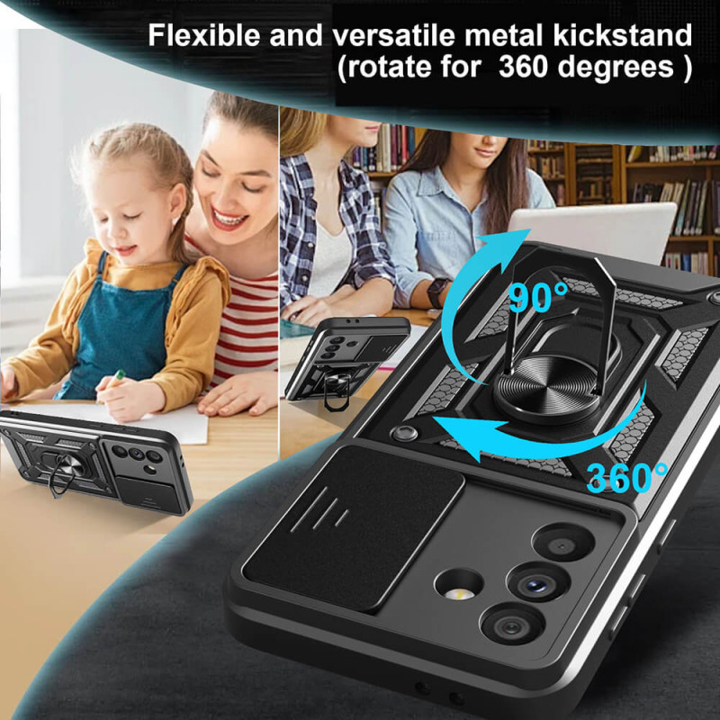 Techsuit Samsung Galaxy A56 5G - CamShield - Σκληρή Θήκη με Προστασία Καμερών και Δαχτυλίδι Συγκράτησης - Black Techsuit Samsung Galaxy A56 5G - CamShield - Σκληρή Θήκη με Προστασία Καμερών και Δαχτυλίδι Συγκράτησης - Black