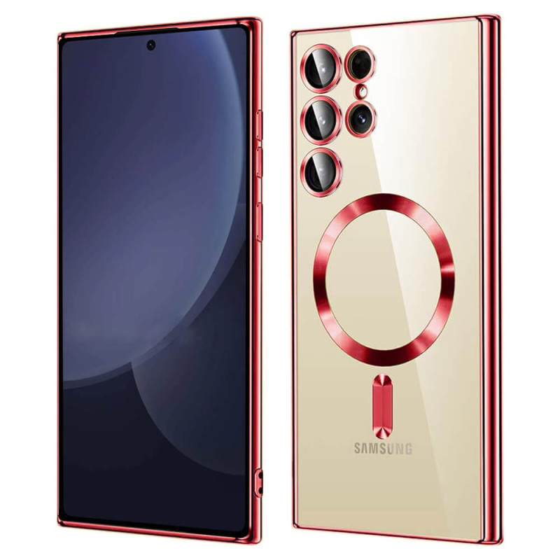 Techsuit Samsung Galaxy S25 Ultra - Luxury Crystal MagSafe - Θήκη Σιλικόνης - Red