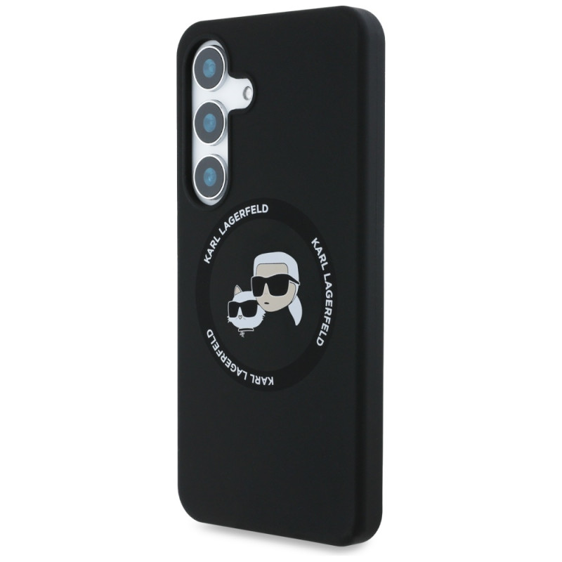 Karl Lagerfeld Samsung Galaxy S25 - Silicone Double Heads and Circle - Σκληρή Θήκη Σιλικόνης με MagSafe - Black - KLHMS25SSKCHTCK Karl Lagerfeld Samsung Galaxy S25 - Silicone Double Heads and Circle - Σκληρή Θήκη Σιλικόνης με MagSafe - Black - KLHMS25SSKCHTCK