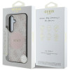 Guess Samsung Galaxy S25 - 4G Round Patch Classic Logo - Θήκη με Επένδυση Συνθετικού Δέρματος και MagSafe - Pink - GUHMS25SP4PGRSGP