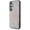Guess Samsung Galaxy S25 - 4G Round Patch Classic Logo - Θήκη με Επένδυση Συνθετικού Δέρματος και MagSafe - Pink - GUHMS25SP4PGRSGP