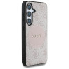 Guess Samsung Galaxy S25 - 4G Round Patch Classic Logo - Θήκη με Επένδυση Συνθετικού Δέρματος και MagSafe - Pink - GUHMS25SP4PGRSGP