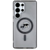Karl Lagerfeld Samsung Galaxy S25 Ultra - Button Karl and Choupette Heads Printed Logo - MagSafe Σκληρή Θήκη με Πλαίσιο Σιλικόνης - Black - KLHMS25LHLSKCK
